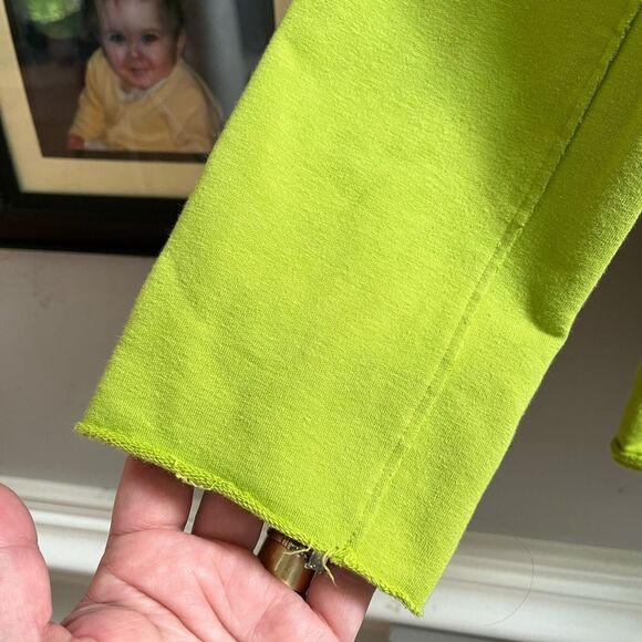 White Lotus Lime Mismatch Button Jersey Jacket sz M EUC - Picture 5 of 7